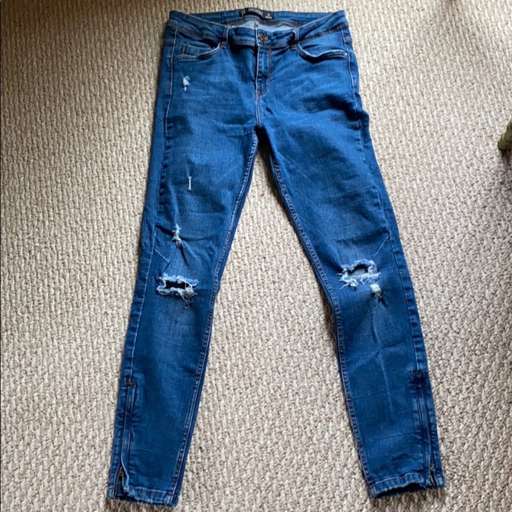 Zara distressed jeans super stretch
